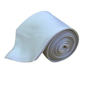 Jonathan Wachtel Mens White 100% Silk Necktie Elegant Formal Wear Accessory